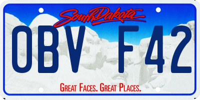 SD license plate 0BVF42