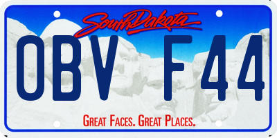SD license plate 0BVF44