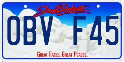 SD license plate 0BVF45