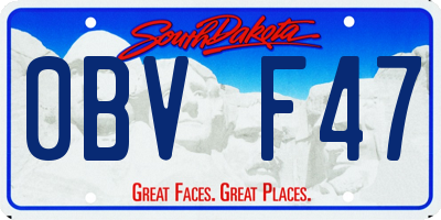 SD license plate 0BVF47