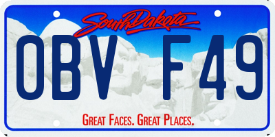 SD license plate 0BVF49