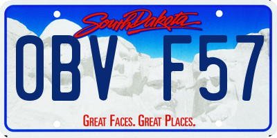 SD license plate 0BVF57