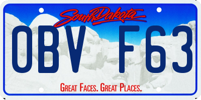 SD license plate 0BVF63