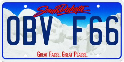 SD license plate 0BVF66
