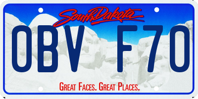SD license plate 0BVF70