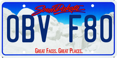 SD license plate 0BVF80