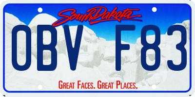 SD license plate 0BVF83
