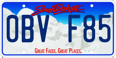 SD license plate 0BVF85