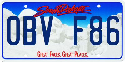 SD license plate 0BVF86