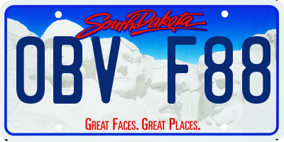 SD license plate 0BVF88