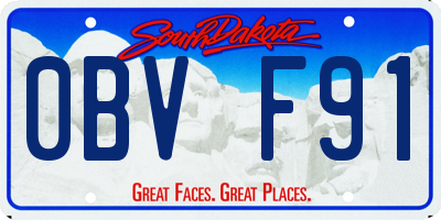 SD license plate 0BVF91