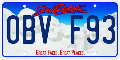 SD license plate 0BVF93
