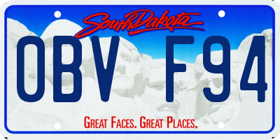 SD license plate 0BVF94