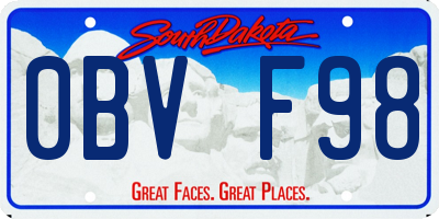 SD license plate 0BVF98