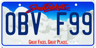 SD license plate 0BVF99