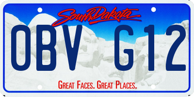 SD license plate 0BVG12