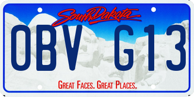SD license plate 0BVG13