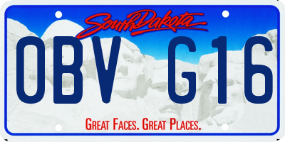 SD license plate 0BVG16