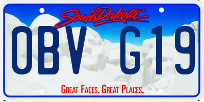 SD license plate 0BVG19