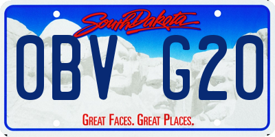 SD license plate 0BVG20