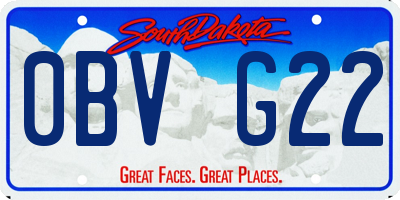 SD license plate 0BVG22