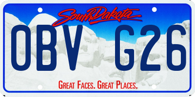 SD license plate 0BVG26