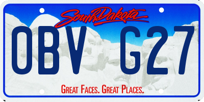 SD license plate 0BVG27