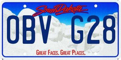 SD license plate 0BVG28