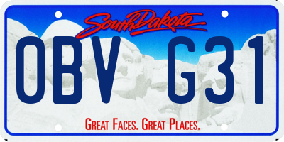SD license plate 0BVG31