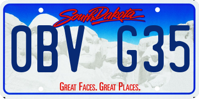 SD license plate 0BVG35