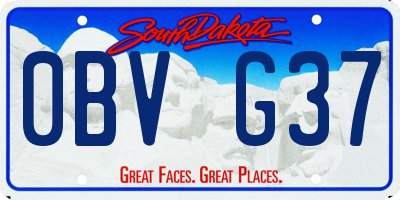 SD license plate 0BVG37