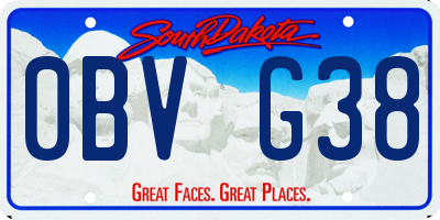 SD license plate 0BVG38