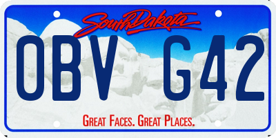 SD license plate 0BVG42