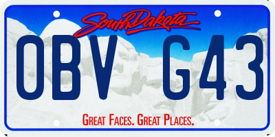 SD license plate 0BVG43