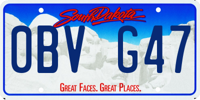 SD license plate 0BVG47