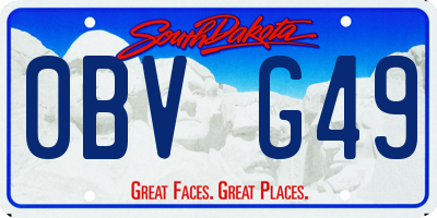 SD license plate 0BVG49