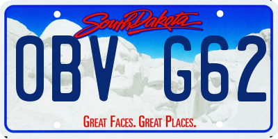 SD license plate 0BVG62