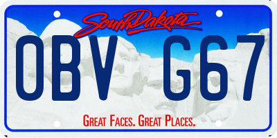 SD license plate 0BVG67