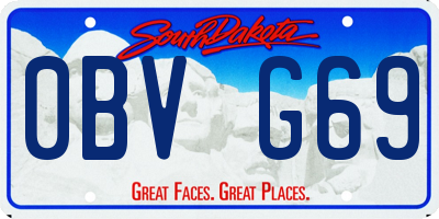 SD license plate 0BVG69