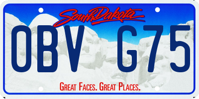 SD license plate 0BVG75