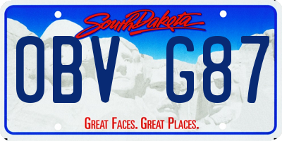 SD license plate 0BVG87