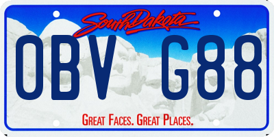 SD license plate 0BVG88