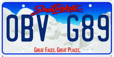 SD license plate 0BVG89