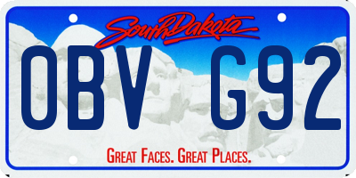 SD license plate 0BVG92