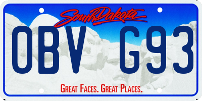SD license plate 0BVG93