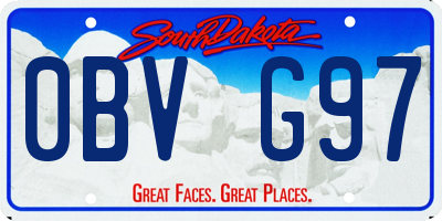 SD license plate 0BVG97