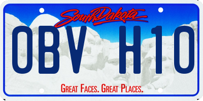 SD license plate 0BVH10