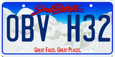 SD license plate 0BVH32