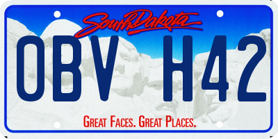 SD license plate 0BVH42