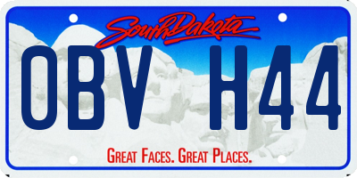 SD license plate 0BVH44